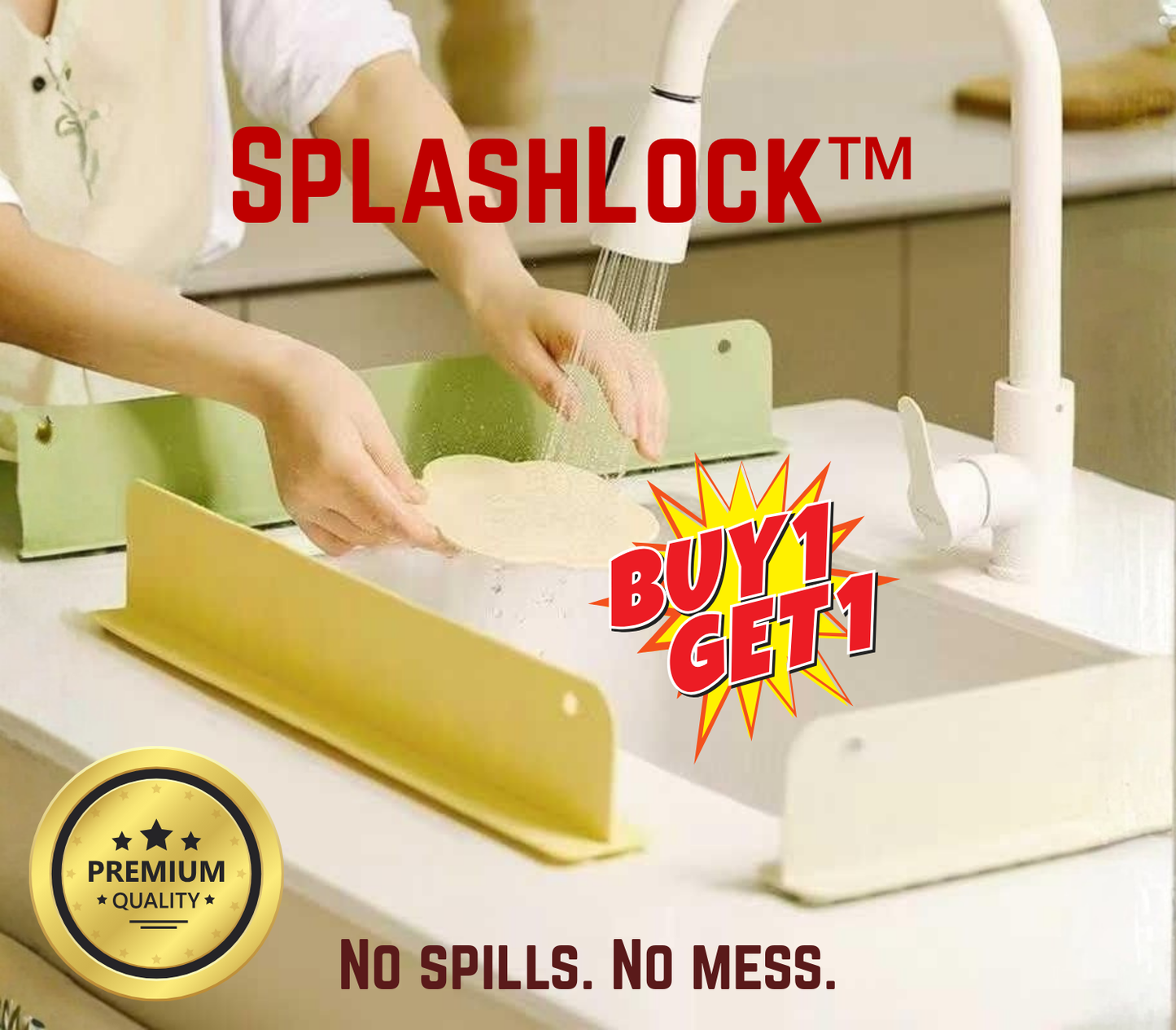 SplashLock™ Silicone Sink Guard - No spills. No mess.