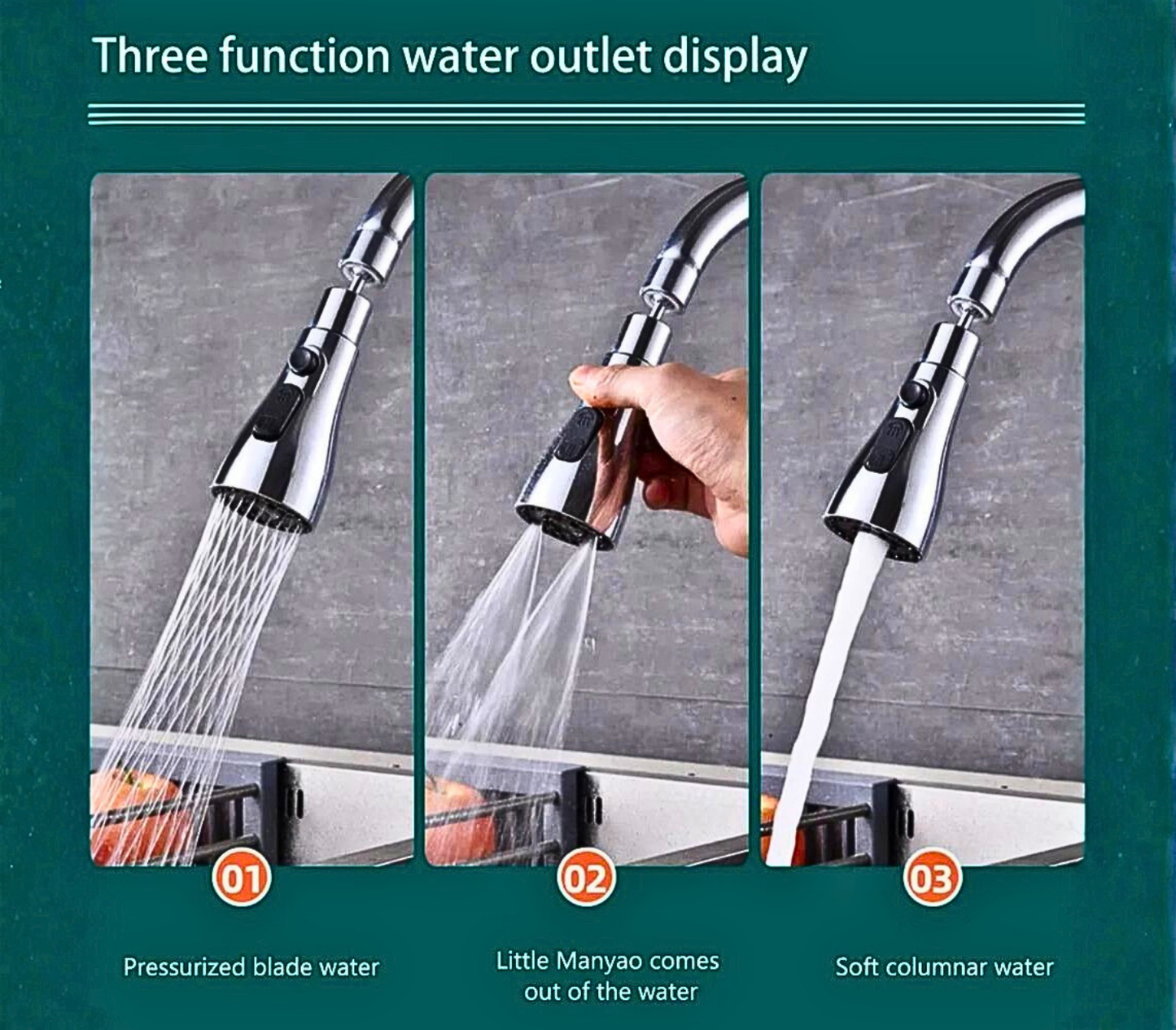 FlowFlex™ - 3 Mode Kitchen Faucet - One tap. Total control.